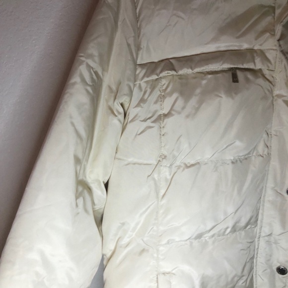 MICHAEL Michael Kors Jacket Cream Down Hooded Jacket Sz L EUC Fur Trim Hood - Picture 7 of 14